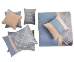 Broyhill Corinth Denim Geo 8-Piece Comforter Set -Broyhill 810459761 1