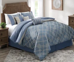 Broyhill Corinth Denim Geo 8-Piece Comforter Set