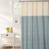 Ivory & Slate Blue Jacquard Shower Curtain -Broyhill 810460537 1