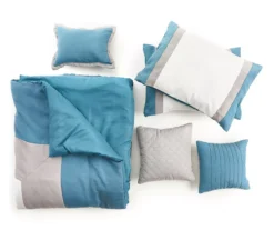 Vittorio Teal & Gray Comforter Set 16 Vittorio Teal & Gray Comforter Set -Broyhill 810485246 810485247 4