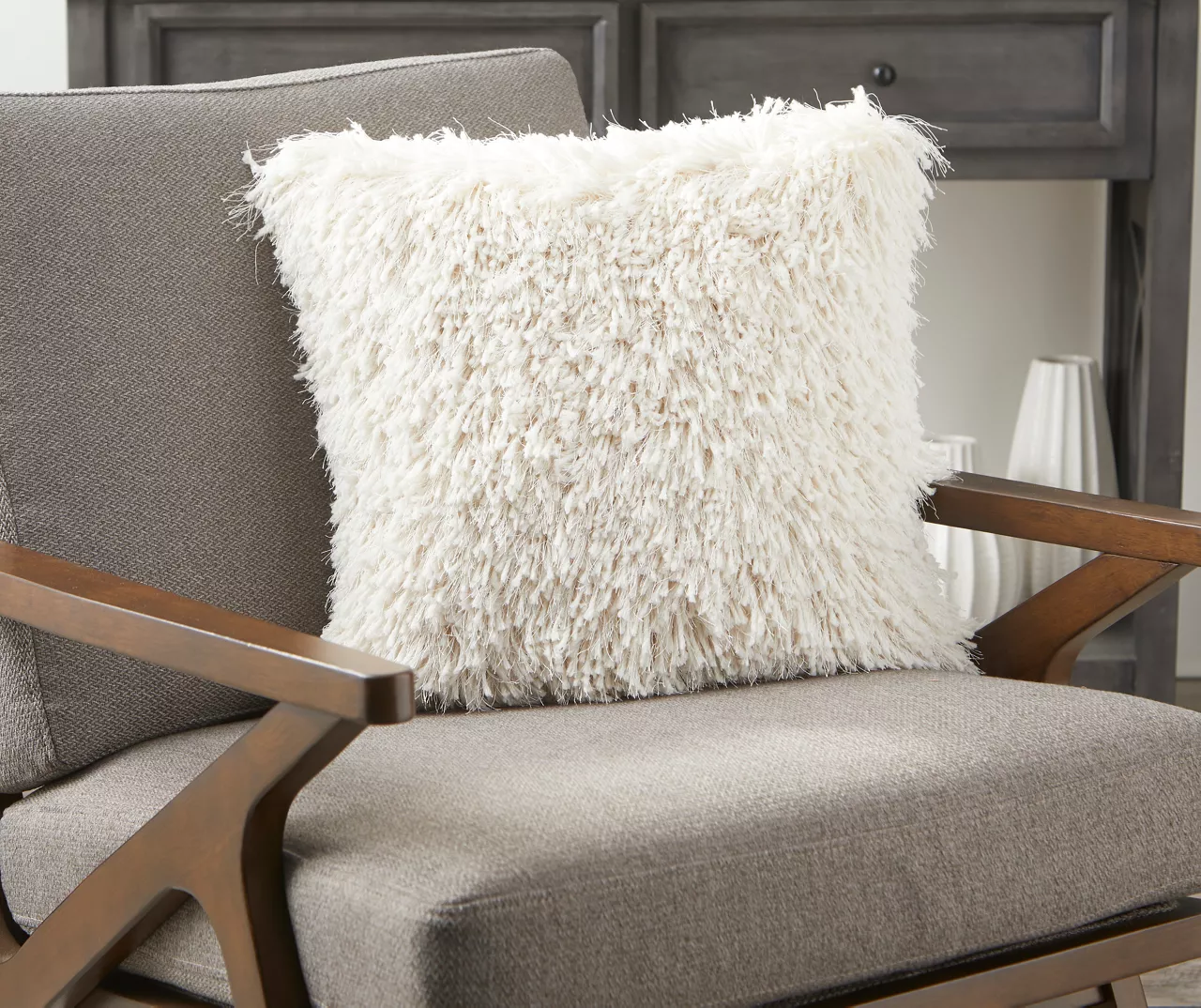 Harper Shag Ivory Throw Pillow 4 Harper Shag Ivory Throw Pillow - Image 2