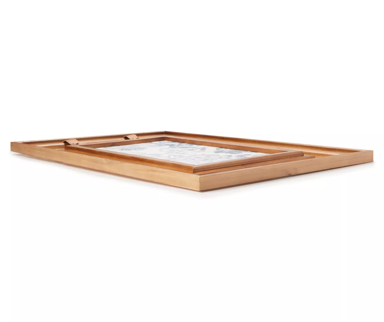 Double-Framed Light Blue Damask Hanging Wall Decor 4 Double-Framed Light Blue Damask Hanging Wall Decor - Image 2