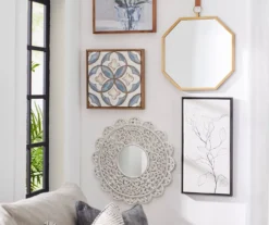 Gold Framed Octagonal Hanging Mirror -Broyhill 810498693 810498698 810498702 810498695 810498384 1