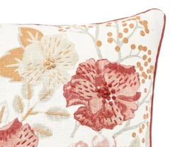 Rust Floral Throw Pillow -Broyhill 810515803 3