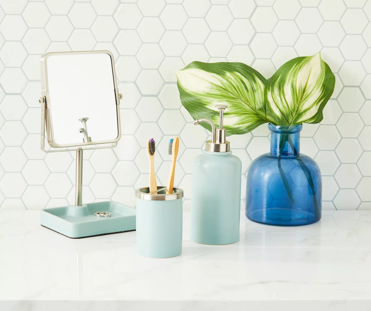 Slate Blue Glaze Square Tray Mirror 4 Slate Blue Glaze Square Tray Mirror - Image 2