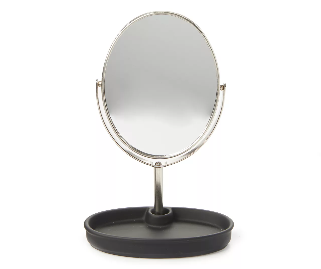 Matte Black Rubberized Oval Tray Mirror 3 Matte Black Rubberized Oval Tray Mirror