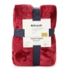 Deep Red Plaid Velvet Plush Twin/Full Blanket -Broyhill 810530973