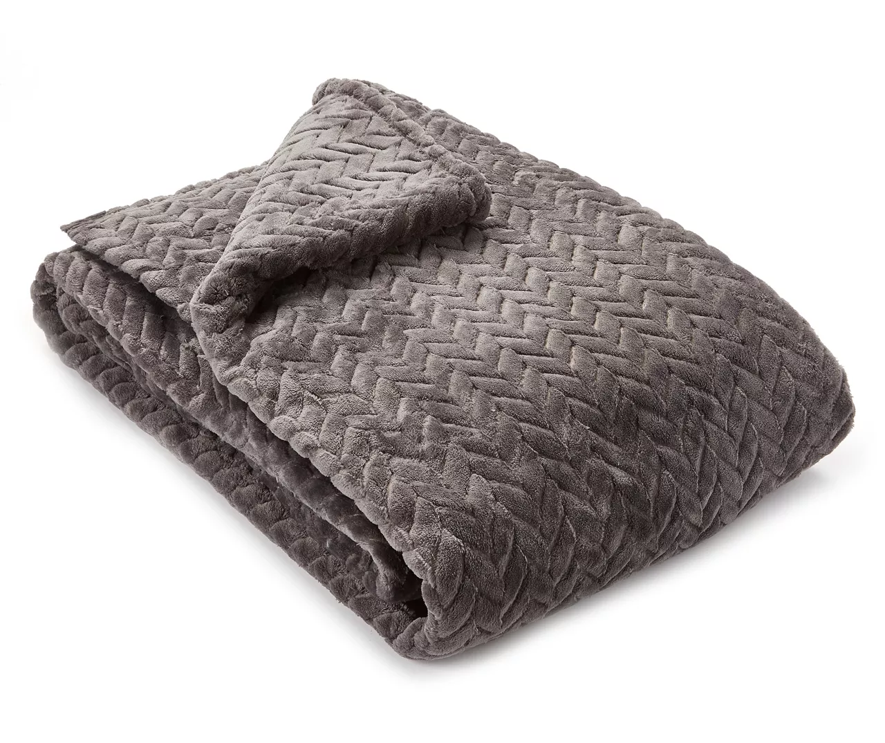 Atmosphere Gray Zigzag-Embossed Velvet King Blanket 4 Atmosphere Gray Zigzag-Embossed Velvet King Blanket - Image 2