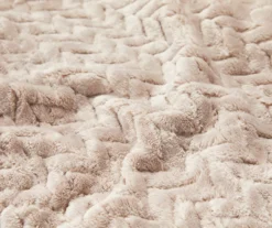 Tan Jacquard Supreme Velvet King Blanket -Broyhill 810531017 2