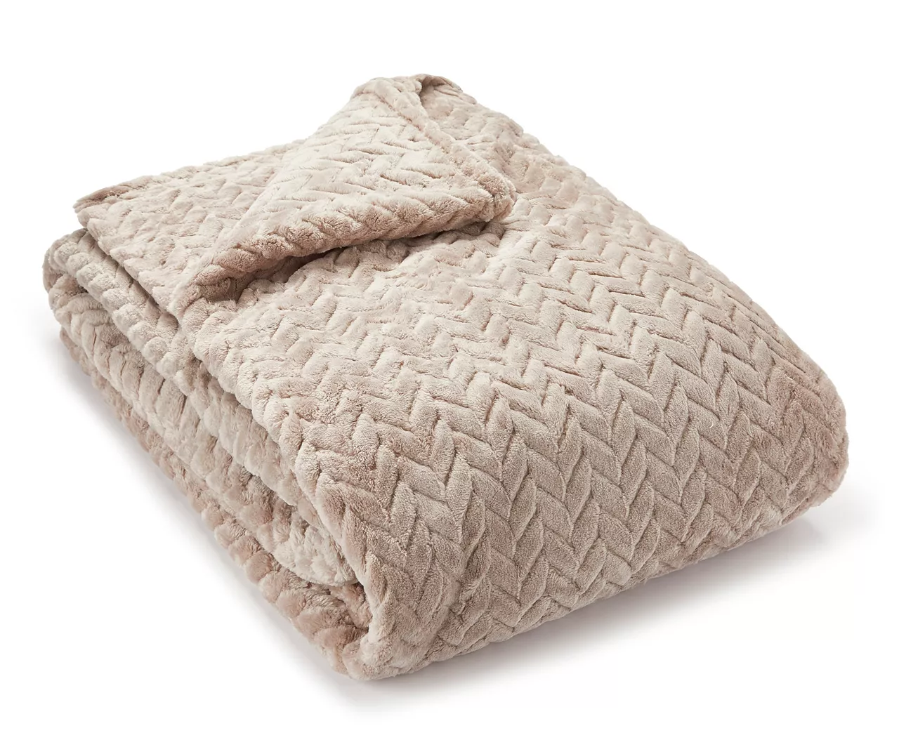 Tan Zigzag-Embossed Velvet King Blanket 4 Tan Zigzag-Embossed Velvet King Blanket - Image 2