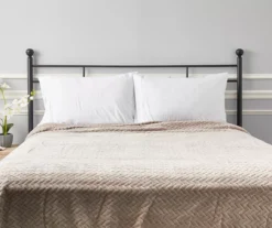 Tan Zigzag-Embossed Velvet King Blanket 11 Tan Zigzag-Embossed Velvet King Blanket -Broyhill 810531017 810617578 5 1