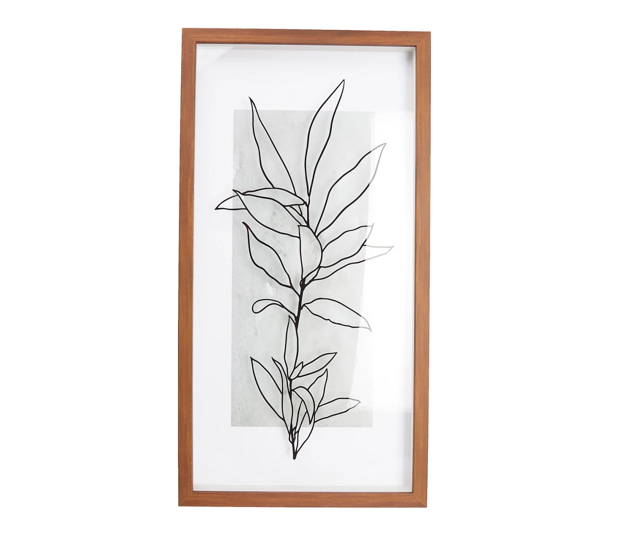 Black & Brown Botanical Line Drawing Leafy Plant Framed Wall Art 3 Black & Brown Botanical Line Drawing Leafy Plant Framed Wall Art