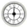 Rustic White Roman Numeral Round Wall Clock 2 Rustic White Roman Numeral Round Wall Clock -Broyhill 810548702