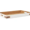 White Decorative Tray With Brown Faux Leather Accents -Broyhill 810552397