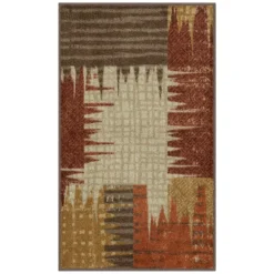 Broyhill Brown & Red Abstract Patchwork Accent Rug -Broyhill 810557489 1