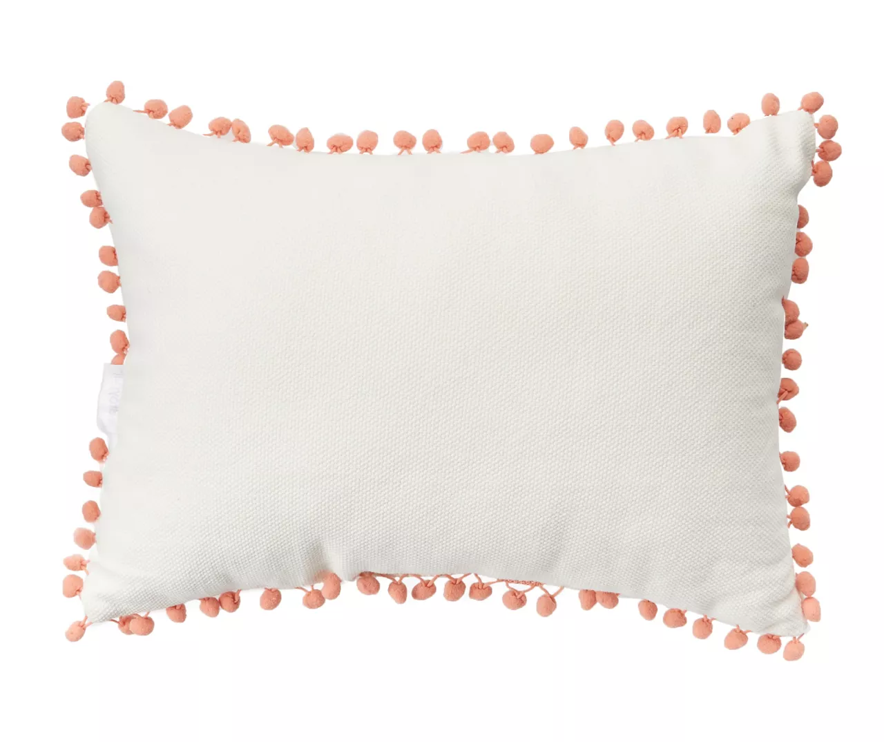Tan & White Fish Throw Pillow With Pom-Pom Trim 4 Tan & White Fish Throw Pillow With Pom-Pom Trim - Image 2
