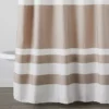 Warm Gray & White Color Block Waffle-Knit Fabric Shower Curtain -Broyhill 810559976