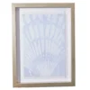 Light Blue Shell Fringe-Trim Framed Wall Plaque