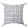 Blue & White Windowpane Grid Tassel-Accent Square Throw Pillow -Broyhill 810565460