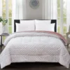 Broyhill Pink Geometric Texture Faux Fur Comforter -Broyhill 810573778 810573779