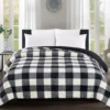 Broyhill Black & White Buffalo Plaid Faux Fur Comforter -Broyhill 810573780 810573792