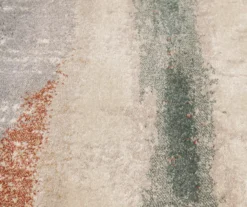 Hadlee Sand, Coral & Green Abstract Area Rug, (6' X 9') -Broyhill 810586500 810586496 810586492 6 1