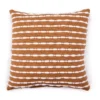 Golden Brown & White Tassel Stripe Throw Pillow -Broyhill 810590727 A0