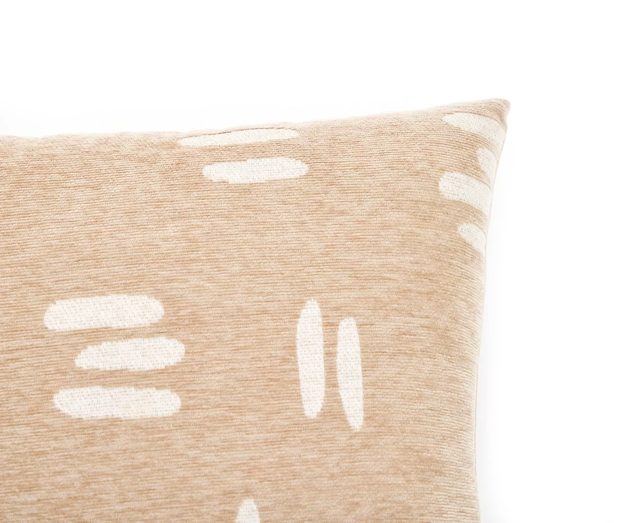 New Beginnings Travertine & White Hash Mark Chenille Square Throw Pillow 5 New Beginnings Travertine & White Hash Mark Chenille Square Throw Pillow - Image 3