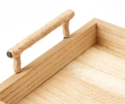 Light Brown Wood Tray With Metal Handles -Broyhill 810603807 A8 2