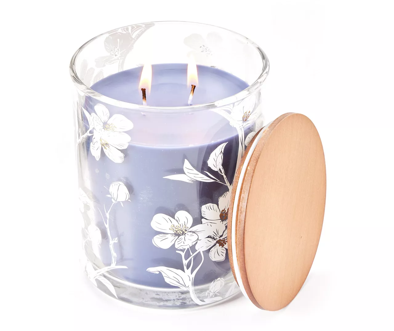 Salted Sage & Moss 2-Wick Floral Glass Candle, 16 Oz. 4 Salted Sage & Moss 2-Wick Floral Glass Candle, 16 Oz. - Image 2