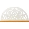 White Fleur-De-Lis Carved Wood Wall Shelf -Broyhill 810606707 A0 1