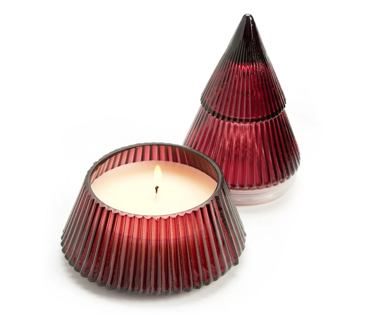 Festive Gathering Sparkling Cinnamon Glass Tree Candle, 8 Oz. 4 Festive Gathering Sparkling Cinnamon Glass Tree Candle, 8 Oz. - Image 2