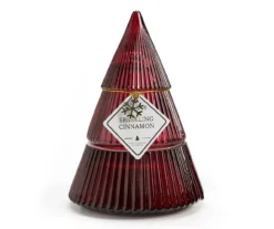 Festive Gathering Sparkling Cinnamon Glass Tree Candle, 8 Oz.
