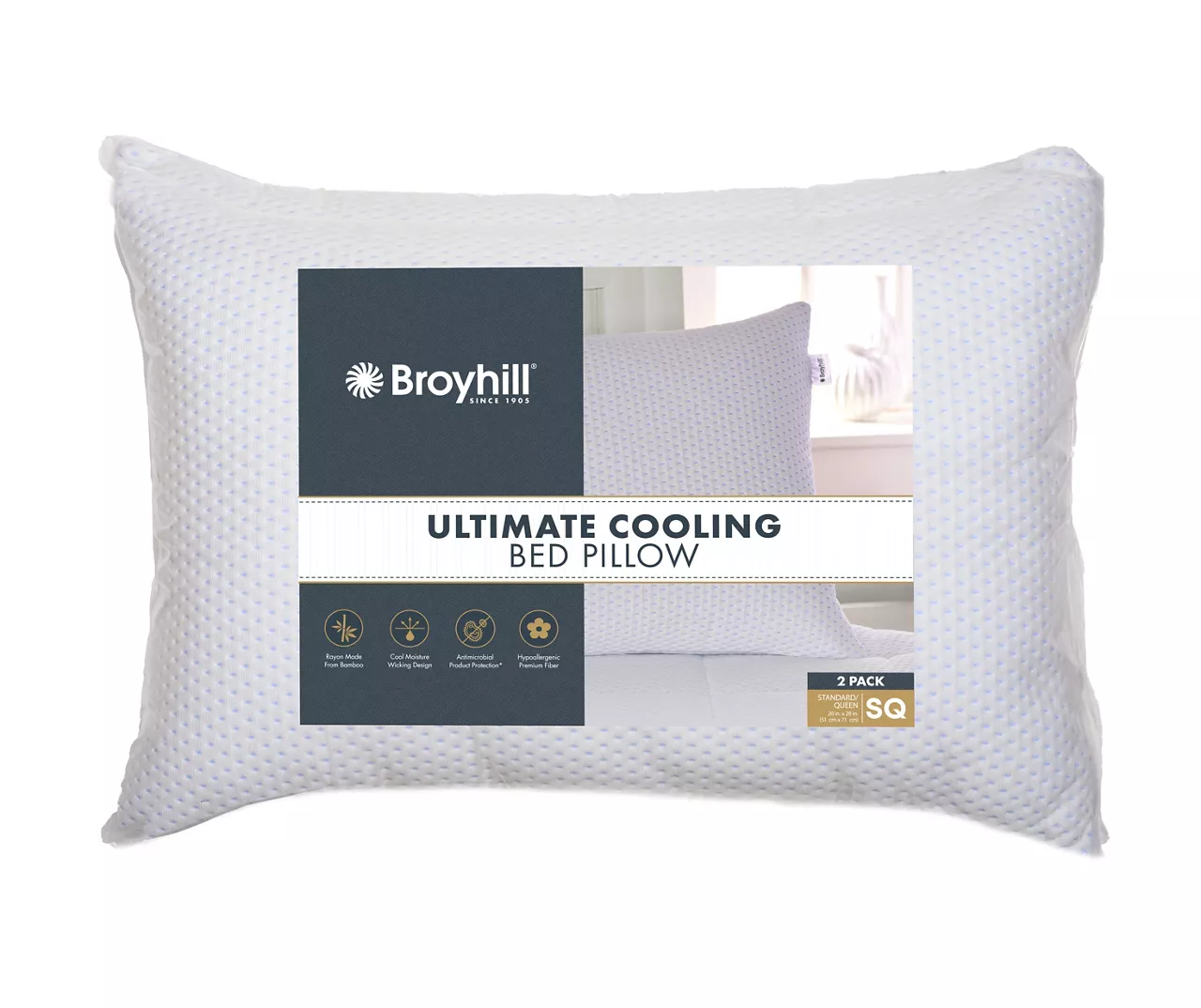 Broyhill White Ultimate Cooling Pillows, 2-Pack 2 Broyhill White Ultimate Cooling Pillows, 2-Pack