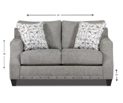 Alexandria Gray Chenille Loveseat -Broyhill 810616680 A8