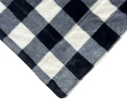 Black & White Buffalo Check Faux Fur King Comforter -Broyhill 810617563 810617564 A8 3