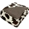 Cream & Brown Cow Print Faux Fur Full/Queen Comforter -Broyhill 810617565 810617566 A0 2 1